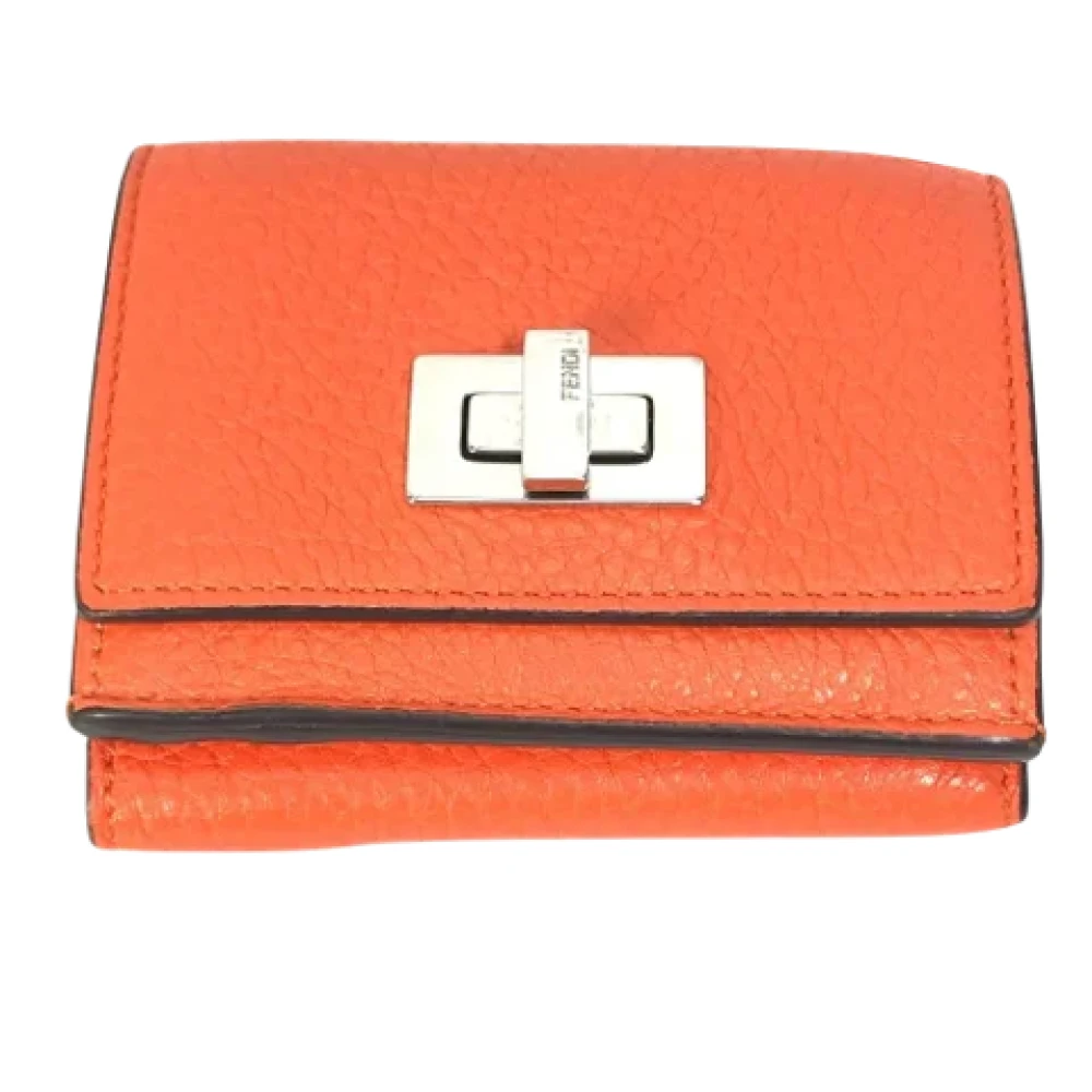 Fendi Vintage Pre-owned Leather wallets Orange Dames