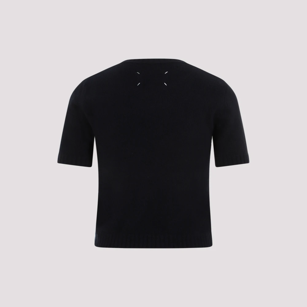 Maison Margiela Blauwe Wol Crewneck Sweater Blue Dames