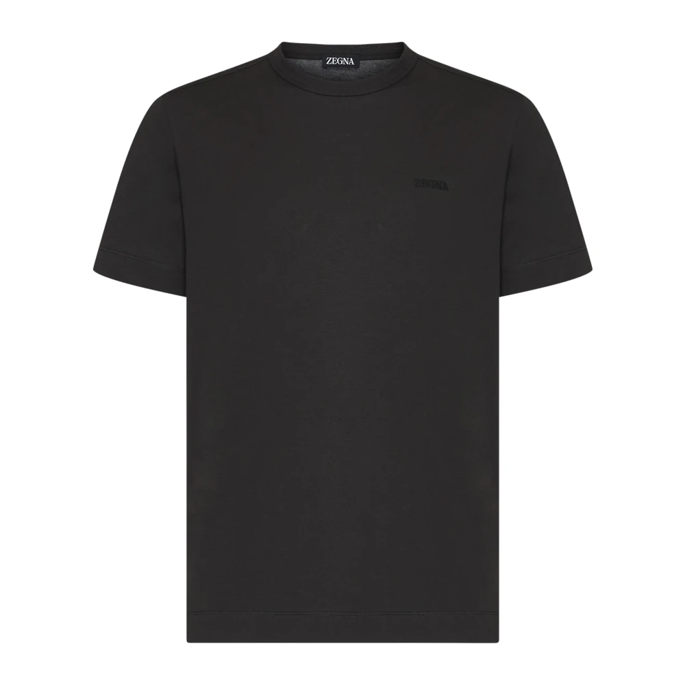 Ermenegildo Zegna Donkerbruin Katoenen Crew Neck T-shirt Brown Heren