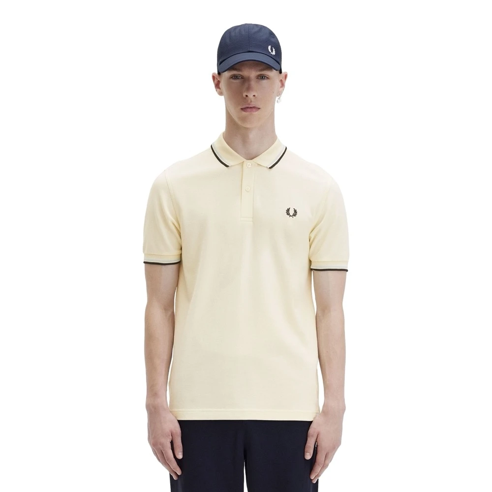Fred Perry Twin Tipped Shirt Regular Fit Beige Heren