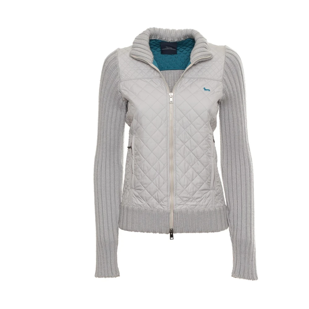 Harmont & Blaine Gewatteerd gebreid mouwjack Gray Dames