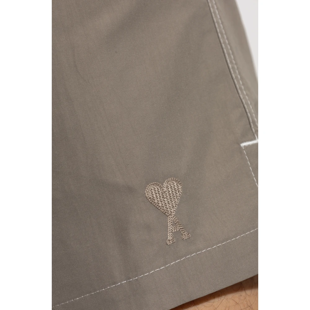 Ami Paris Zwemshorts Gray Heren