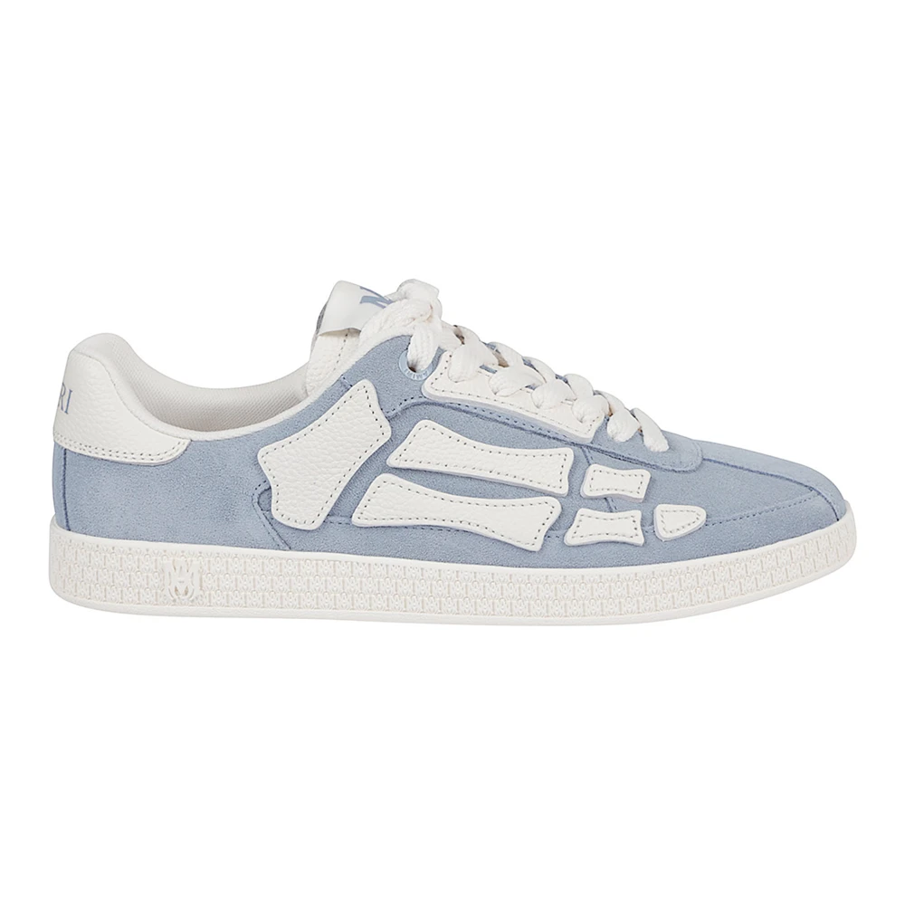 Amiri Men's Blue Sneakers, 6 Uk, Suede Bone Trainers Lace-Up