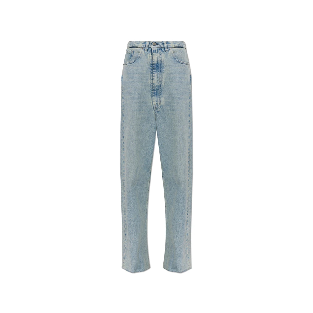 Maison Margiela Wide-Leg Denim Trousers - Woman Jeans Blue 27 - Immagine 3