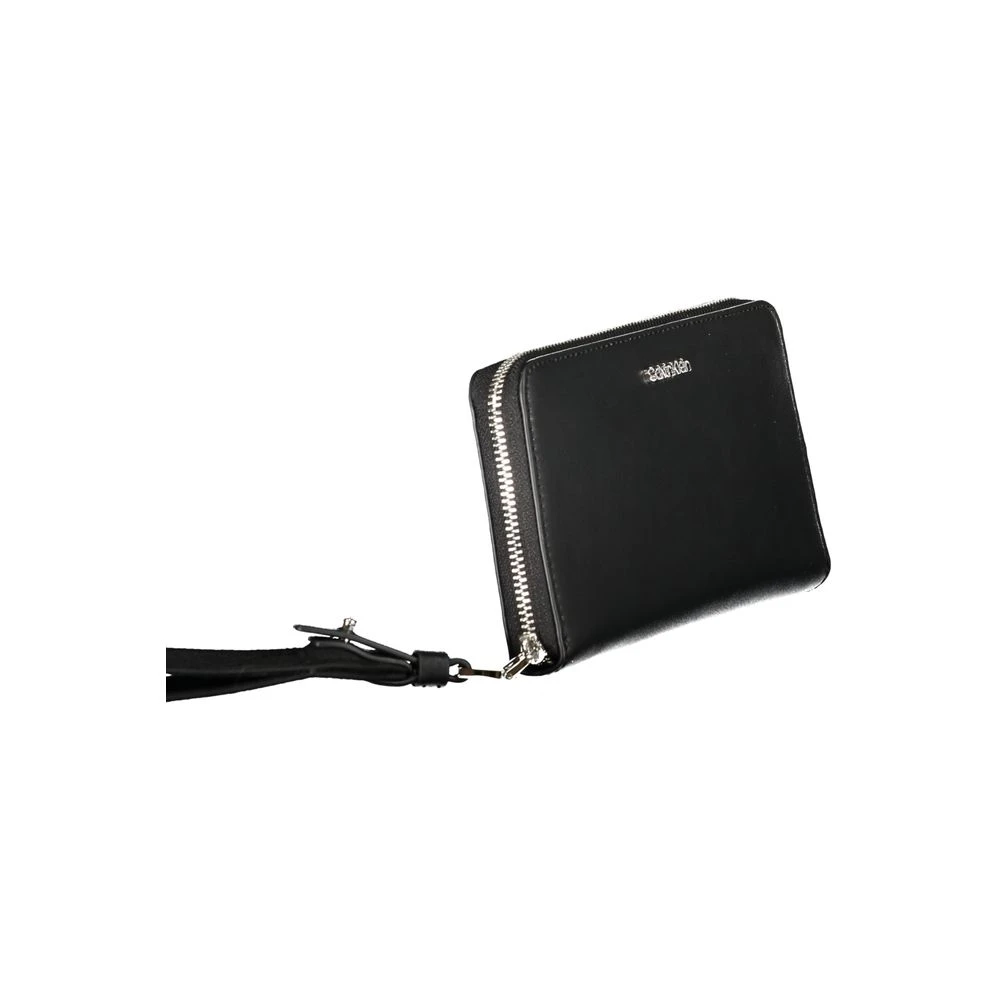 Calvin Klein Zwarte Portemonnee met Rits en Logo Black Dames