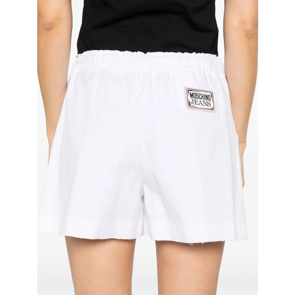 Moschino Witte Denim Shorts White Dames