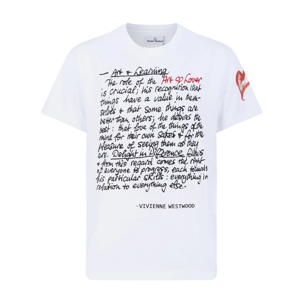 Vivienne Westwood Camiseta Clásica Art Heart Tops Hombre Blanco Xl