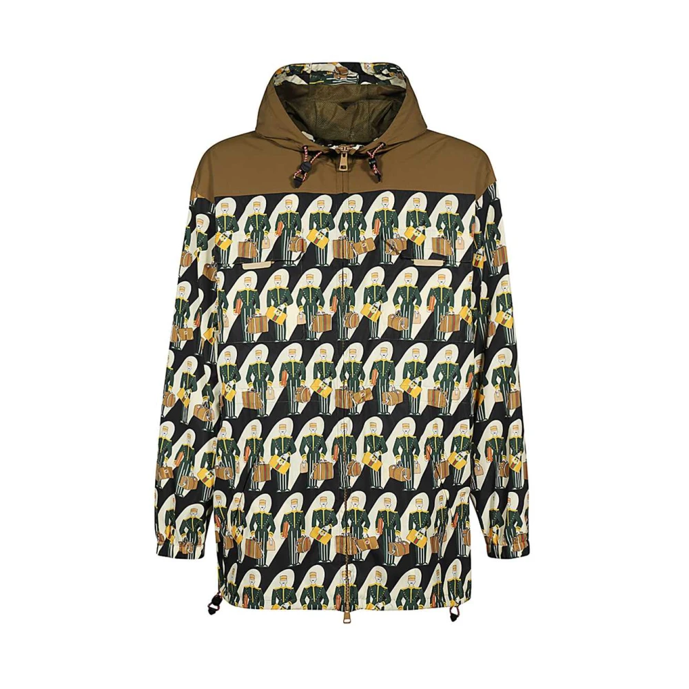 Gucci Gestreepte capuchonjas met zakken Multicolor Heren