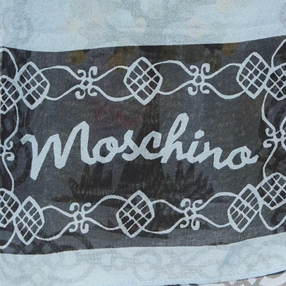 Moschino Pre-Owned Pre-owned Silk scarves Blue Dames