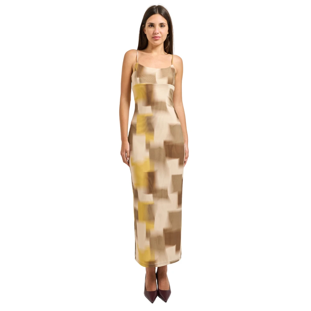 Armani Exchange Donna Multicolor - Abito Lungo In Maglia Stretch - Dresses - E -Xs