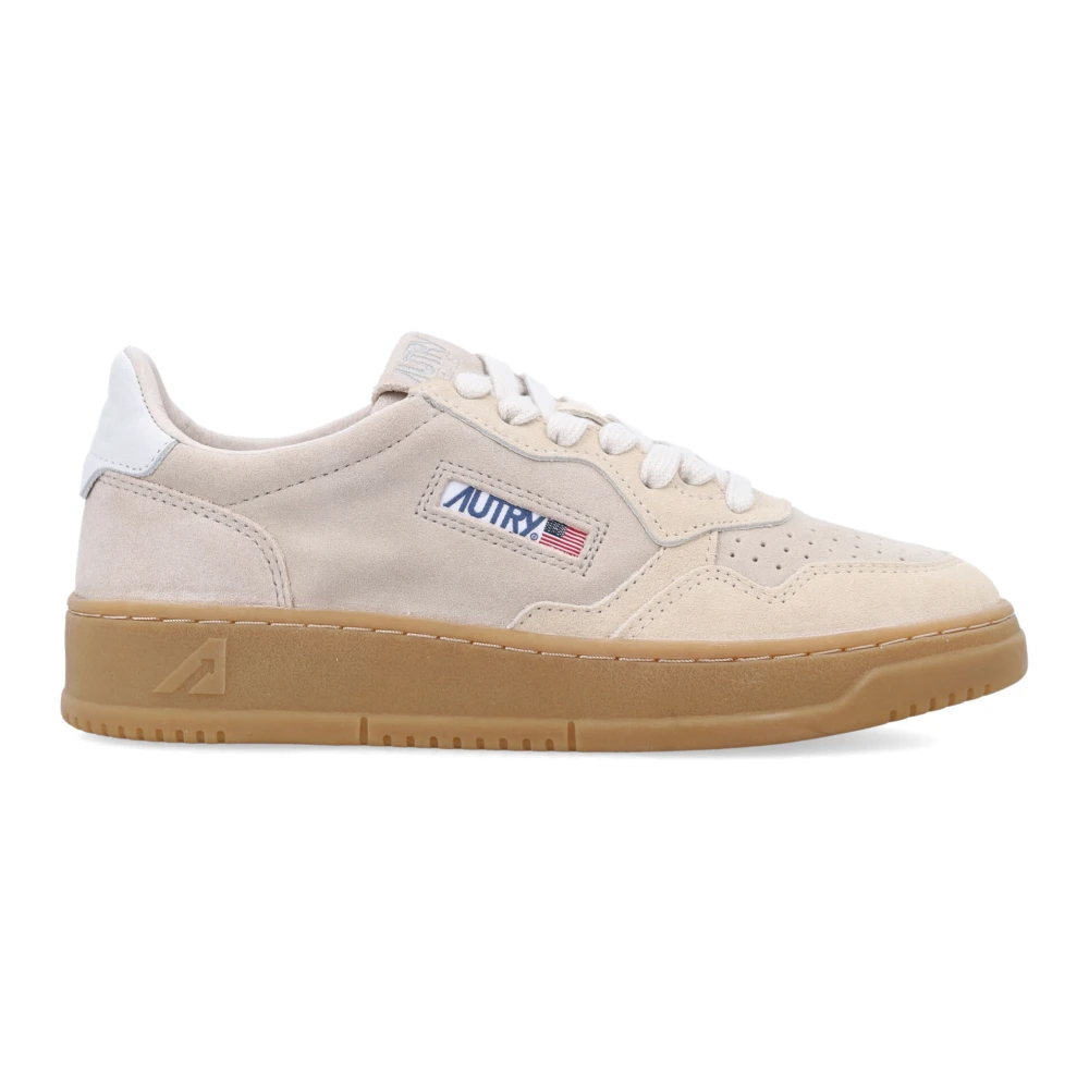 Autry Mocka Läder Låg Topp Sneakers Beige, Dam