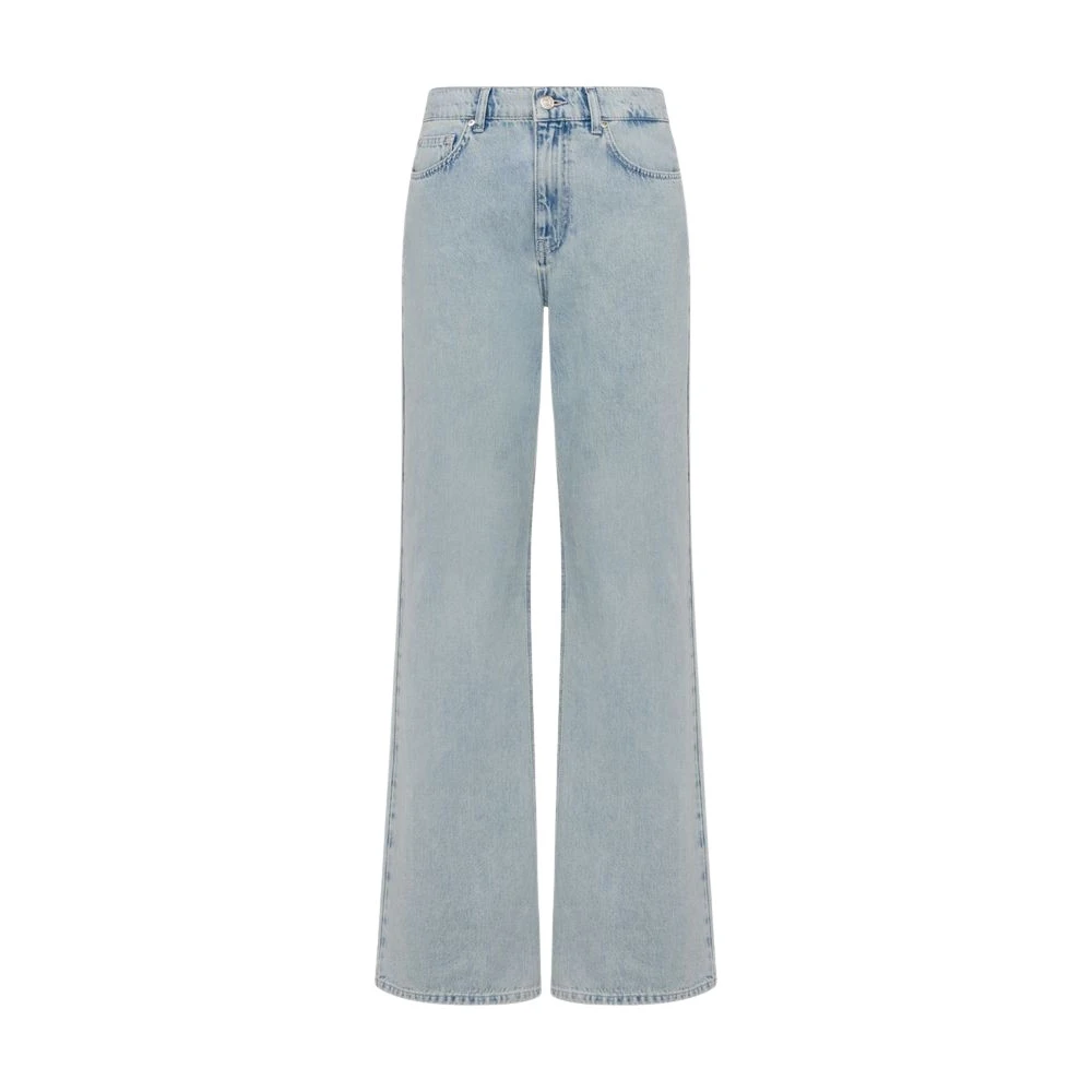 Moschino Women's Blue Cotton Denim Trousers