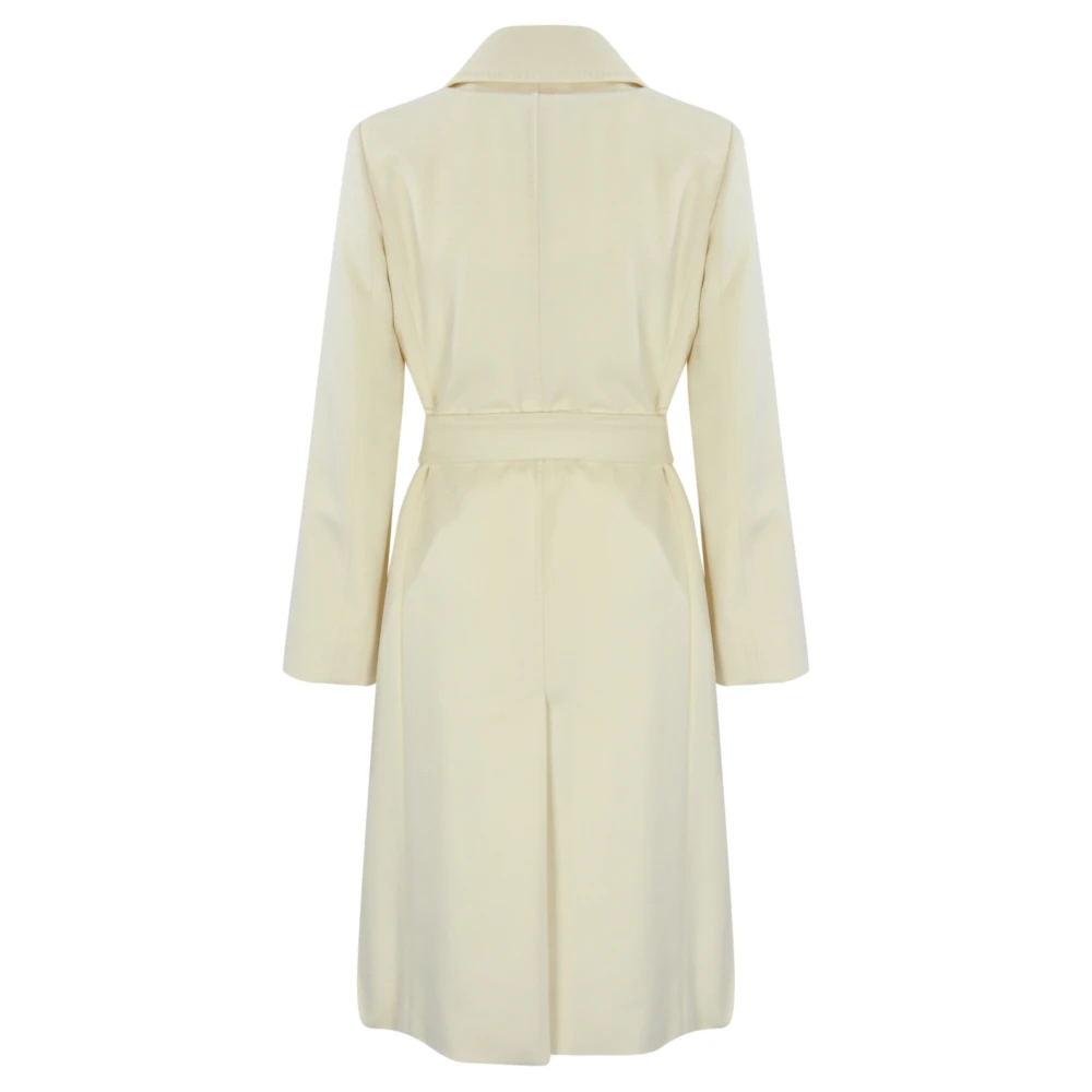 Max Mara Studio Witte wollen jas met riem White Dames