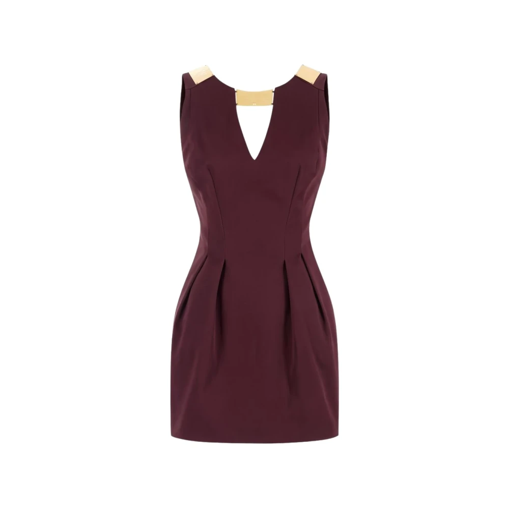 Elisabetta Franchi Women's Brown Cotton Gabardine Mini Dress - Short Dresses - Xs - Dresses
