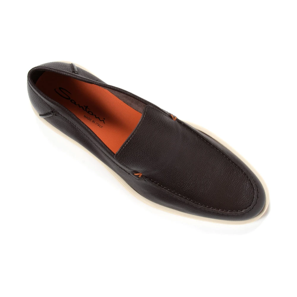 Santoni Stijlvolle Loafers voor Mannen Brown Heren