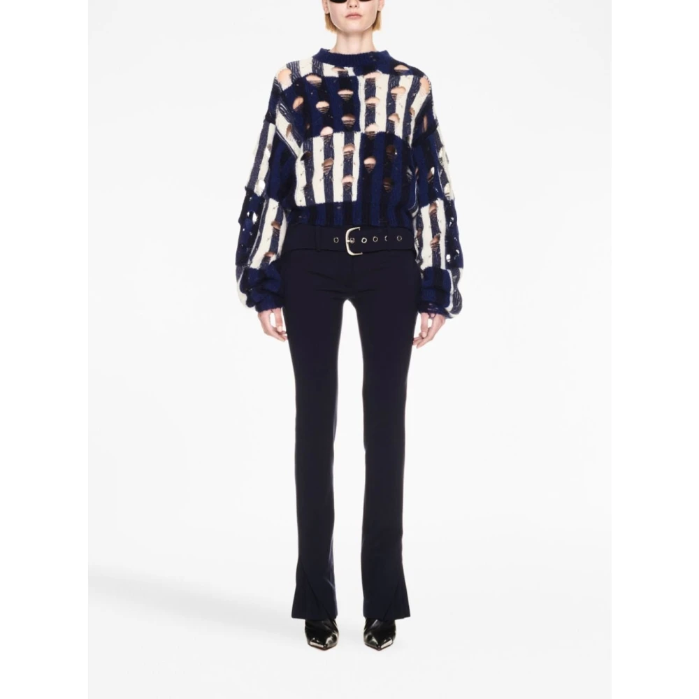 Off White Verweerde Shibori Trui Blue Dames