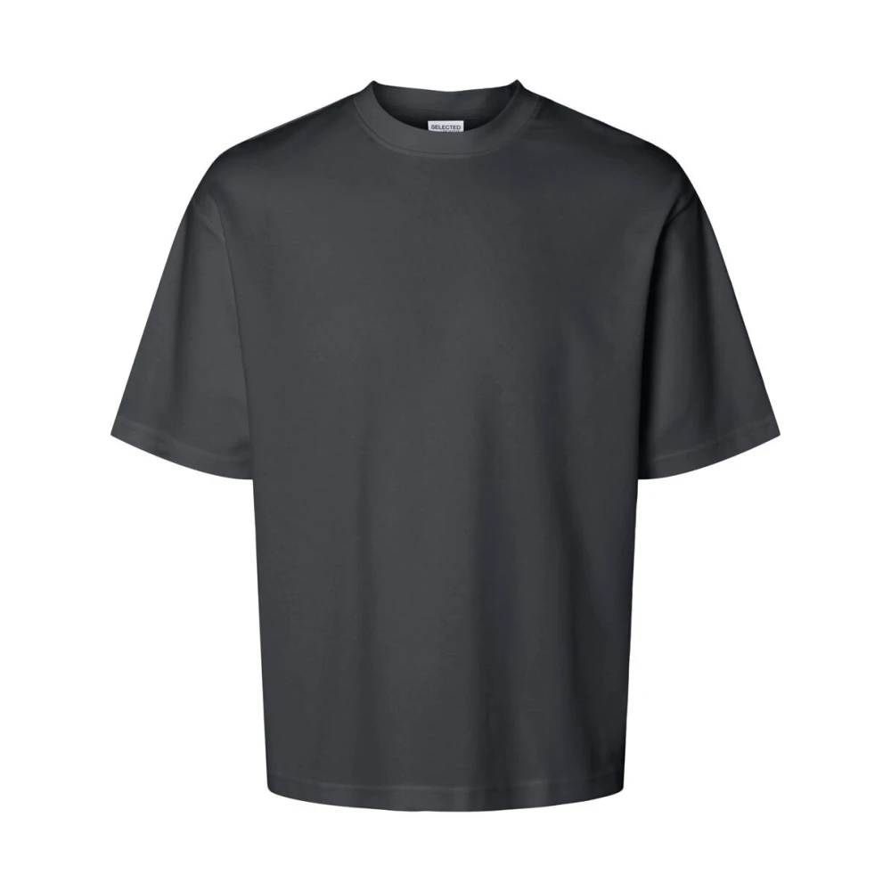 Selected Homme Losse Oscar Korte Mouw Tee Gray Heren