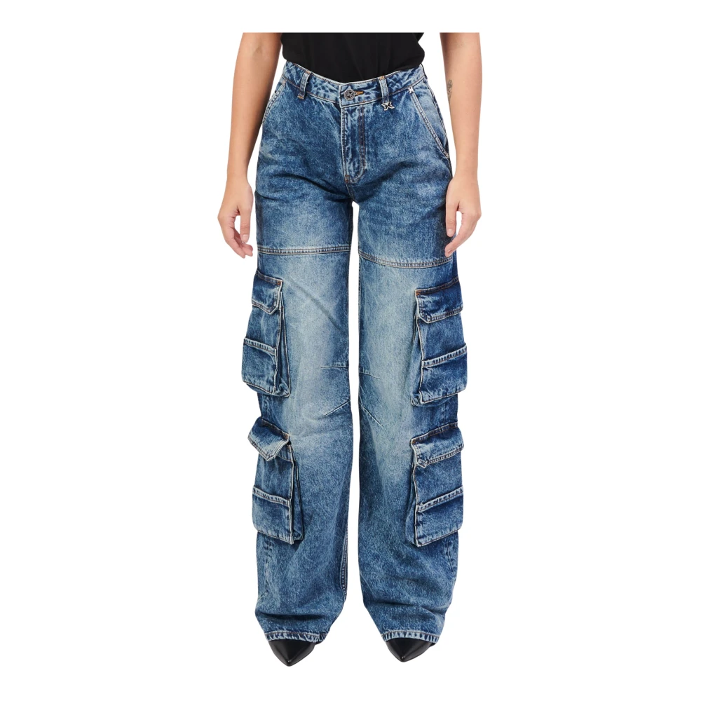 John Richmond Blauwe Wijde Pijp Jeans Blue Dames