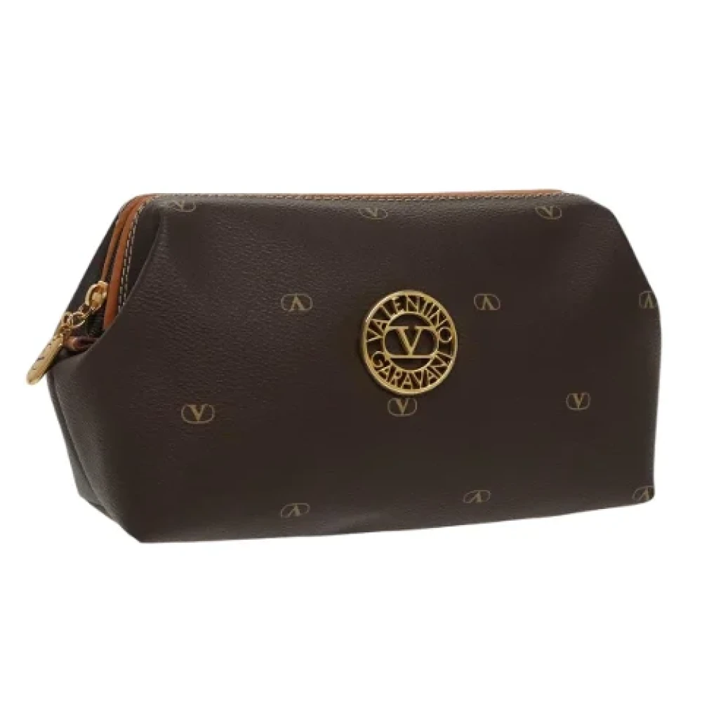 Valentino Vintage Pre-owned Leather pouches Brown Dames