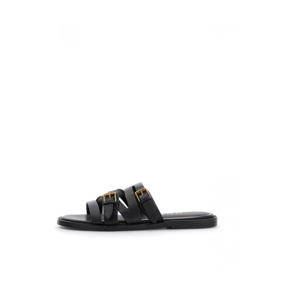 Guess Women's Black Gals Sandal - Sliders - 5 Uk - Shoes
