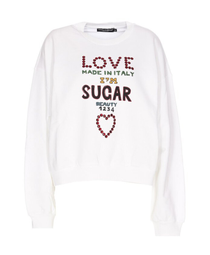witte-sweatshirt-met-crew-neck-en-print