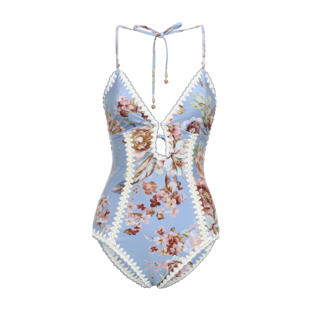 Zimmermann Women's Multicolor Swimsuits, L, Awaken Crochet Keyhole 1Pc