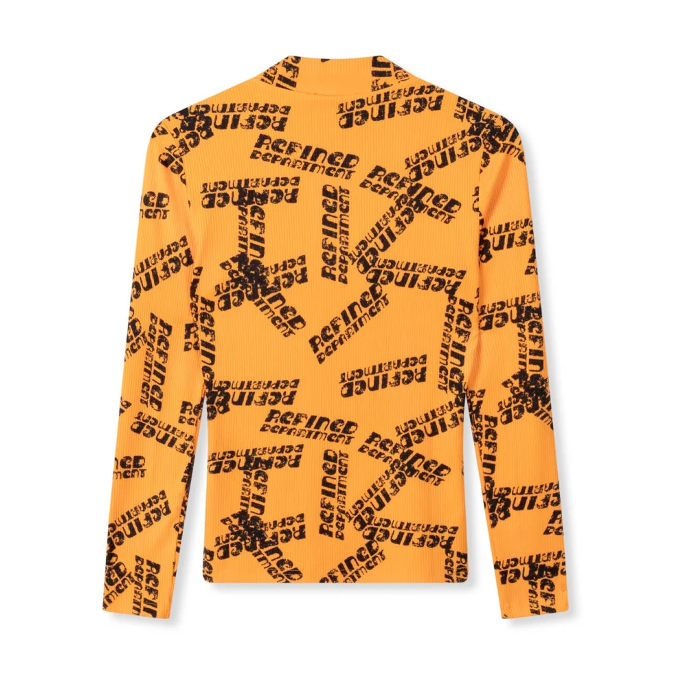 Refined Department Riley Top Lange Mouw Orange Dames