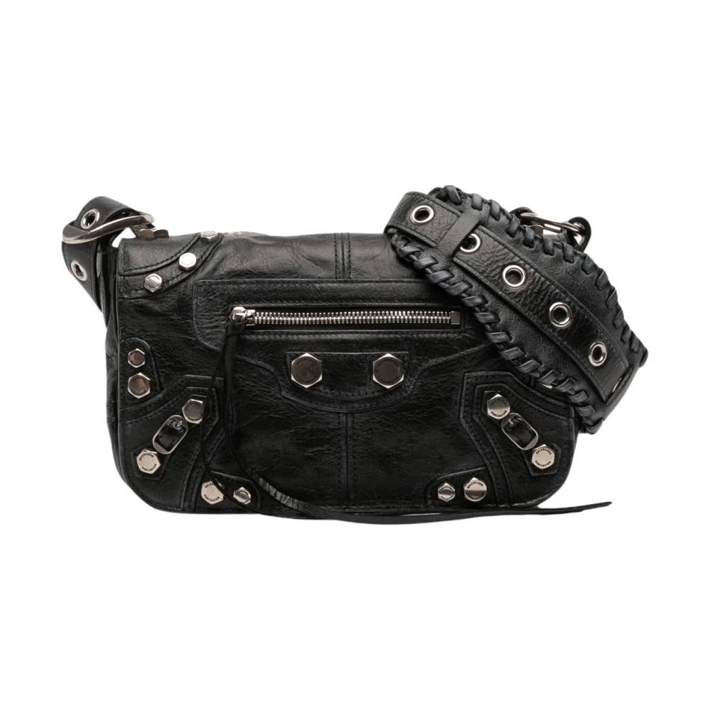 Balenciaga Vintage Women's Black Pre-Owned Leather Shoulder Bag