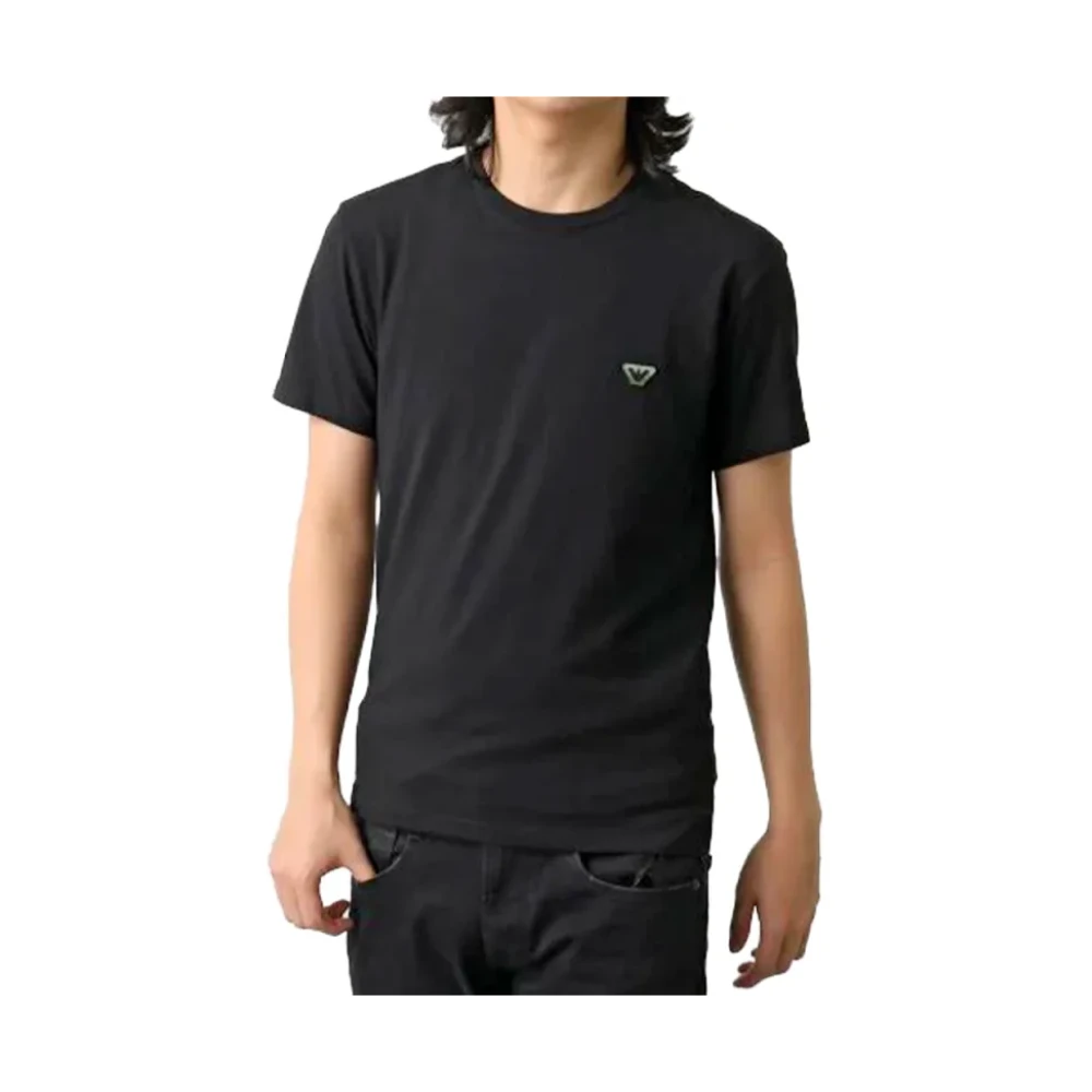 Emporio Armani Herren Schwarz Oberteile, K, Sgröße: