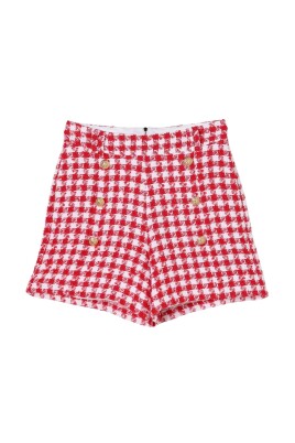 gingham-pattern-kids-shorts