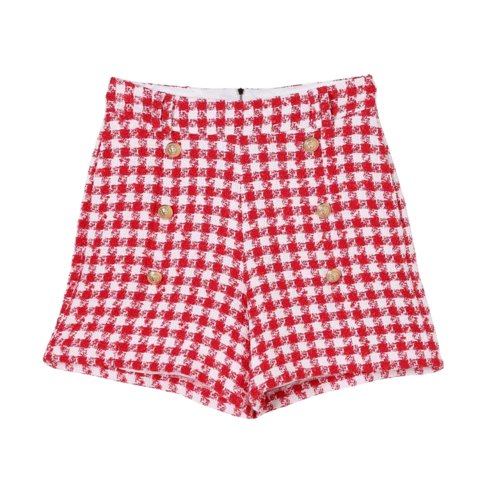 Balmain Girls Multicolor Gingham Pattern Kids Shorts - Shorts - 14 Y - Kids