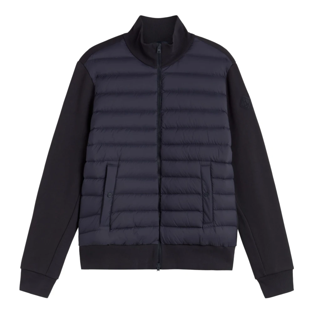 Herno Gewatteerde High Neck Rits Sweatshirt Black Heren
