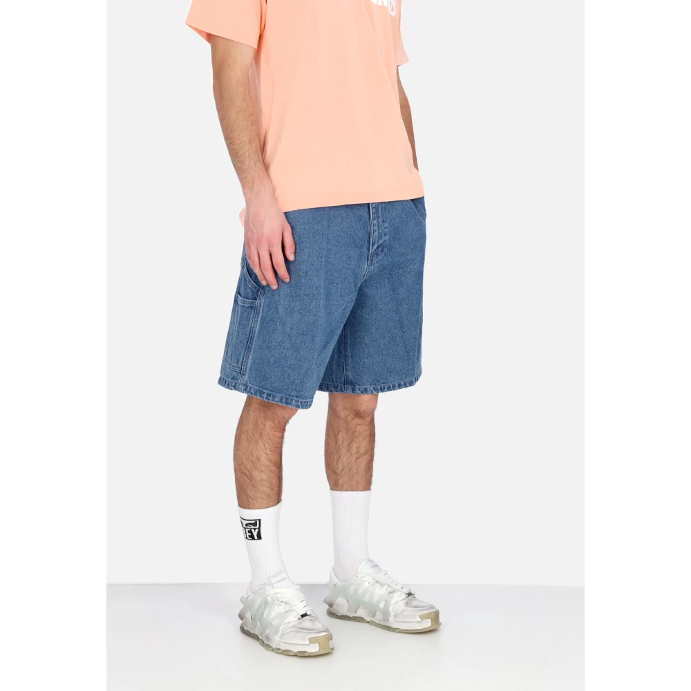 Obey Denim Timmerman Shorts Licht Indigo Blue Heren