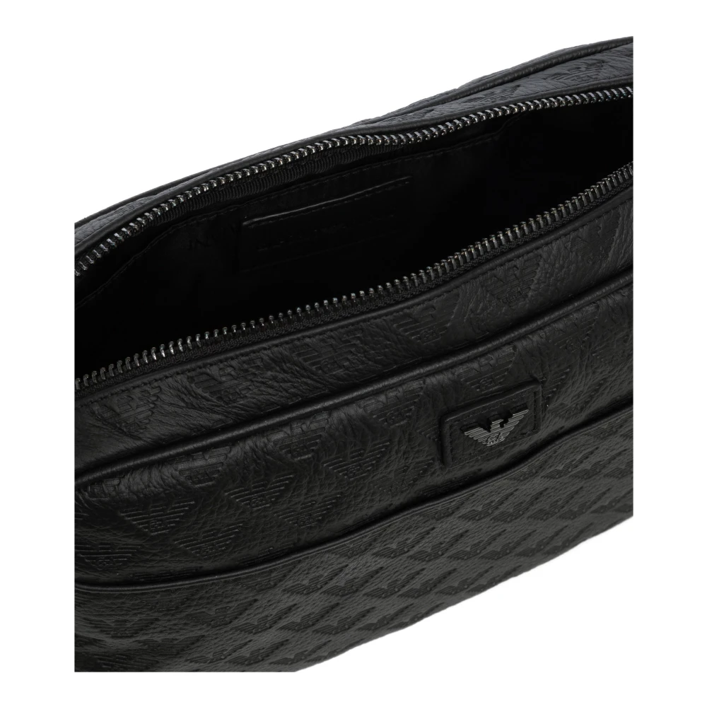 Emporio Armani Logo Crossbody Tas met Ritssluiting Black Heren