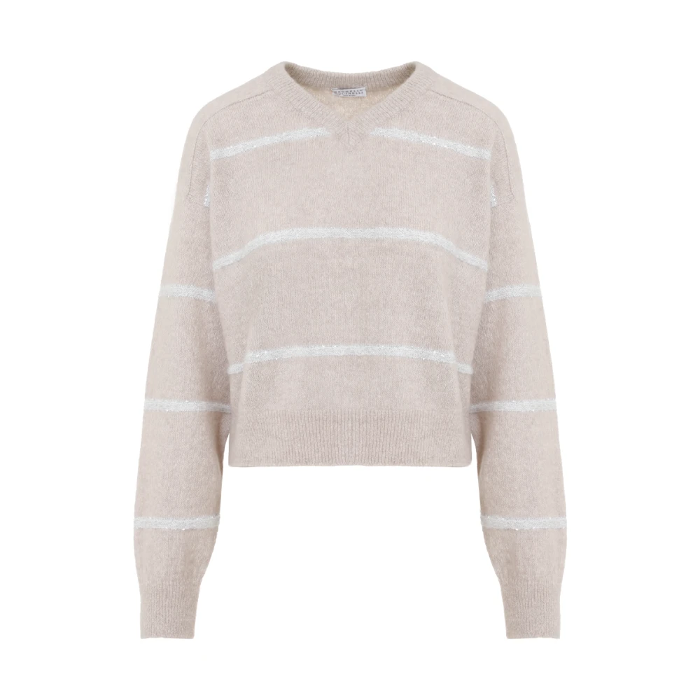 Paljett Stripe V-Hals Topp