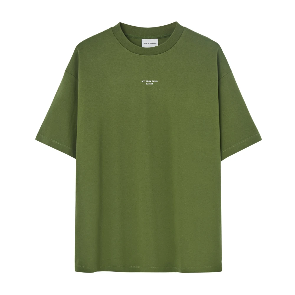 Drole de Monsieur Groene T-shirts en Polos met Slogan Green Heren