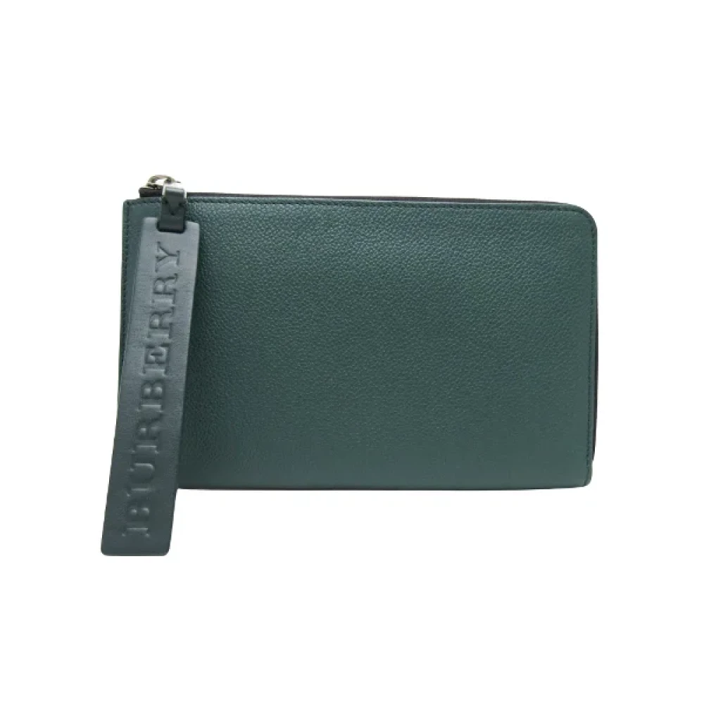 Burberry Vintage Pre-owned Leather clutches Green Dames