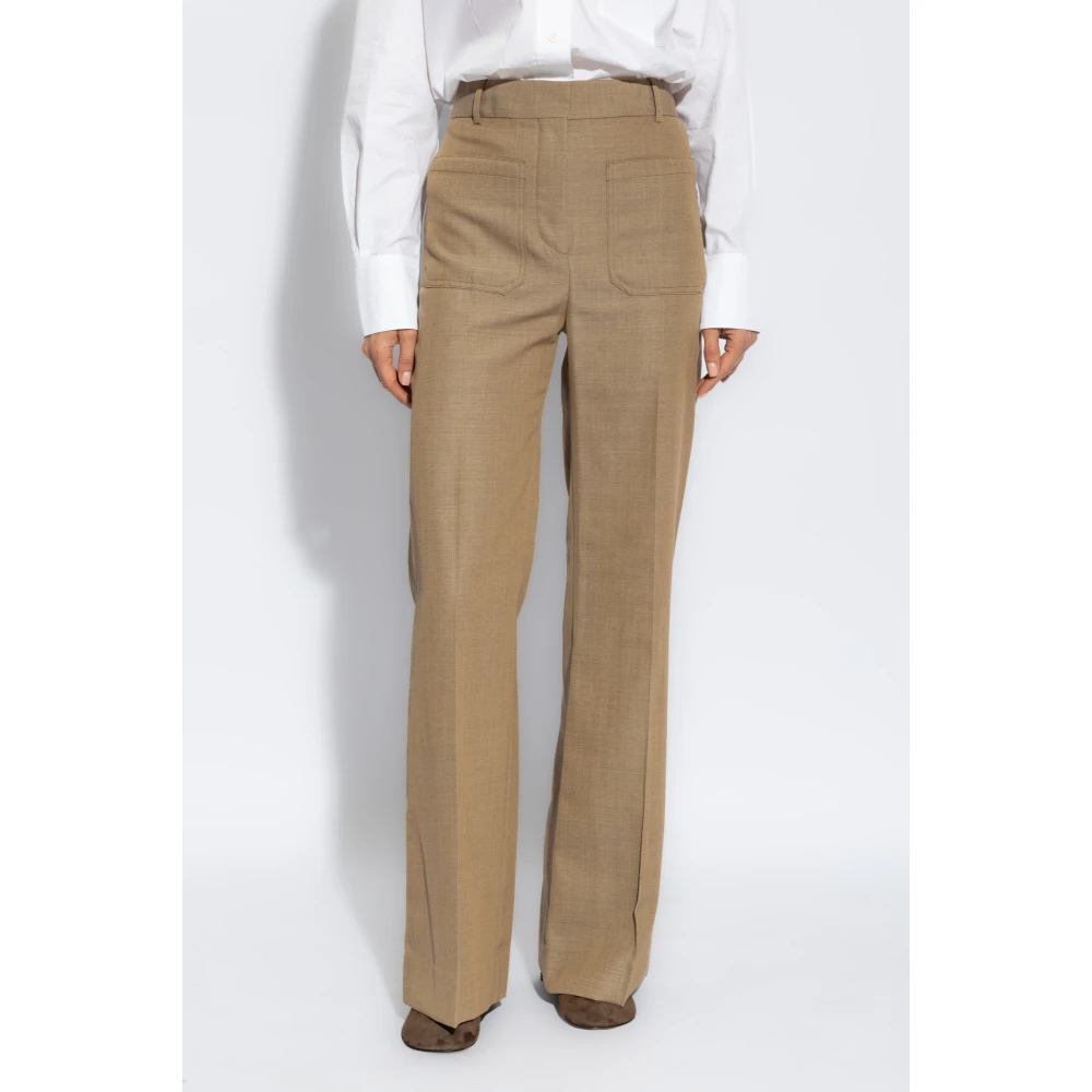 Victoria Beckham Gekreukelde broek Brown Dames