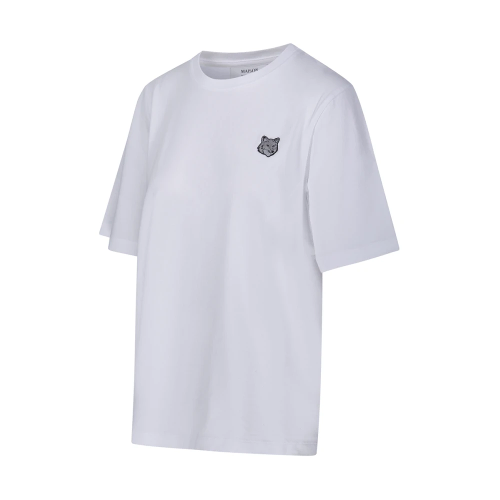 Maison Kitsuné Vos Hoofd Patch T-shirt White Dames