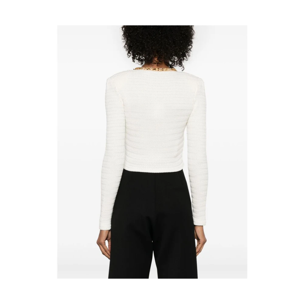 Self Portrait Beige Gebreide Trui met Zakken Beige Dames