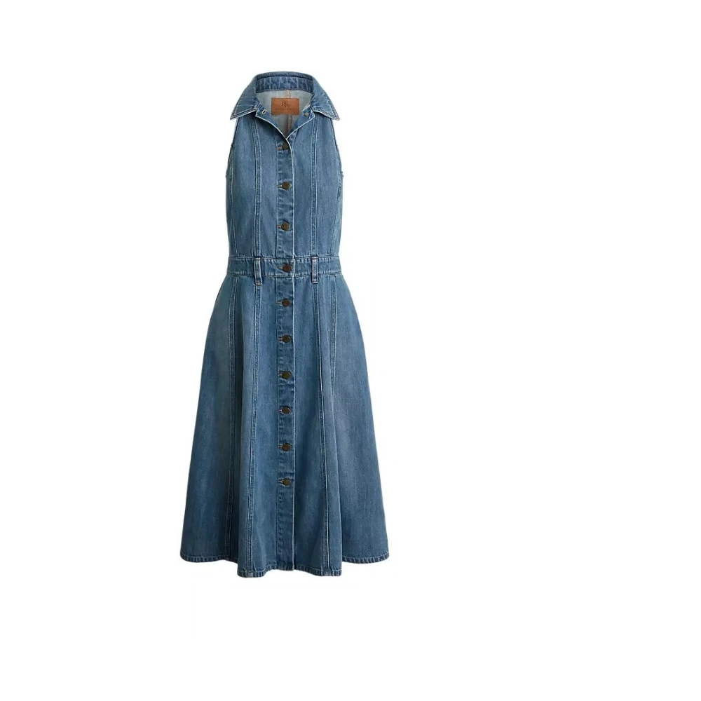 Ralph Lauren Kvinno Blå Klänningar Dam, 3XS, Skjortklänning