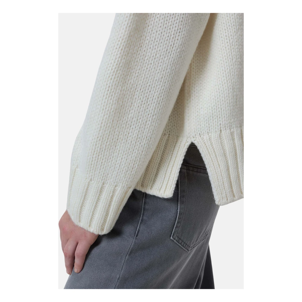 closed Geribbelde coltrui met manchetten Beige Dames