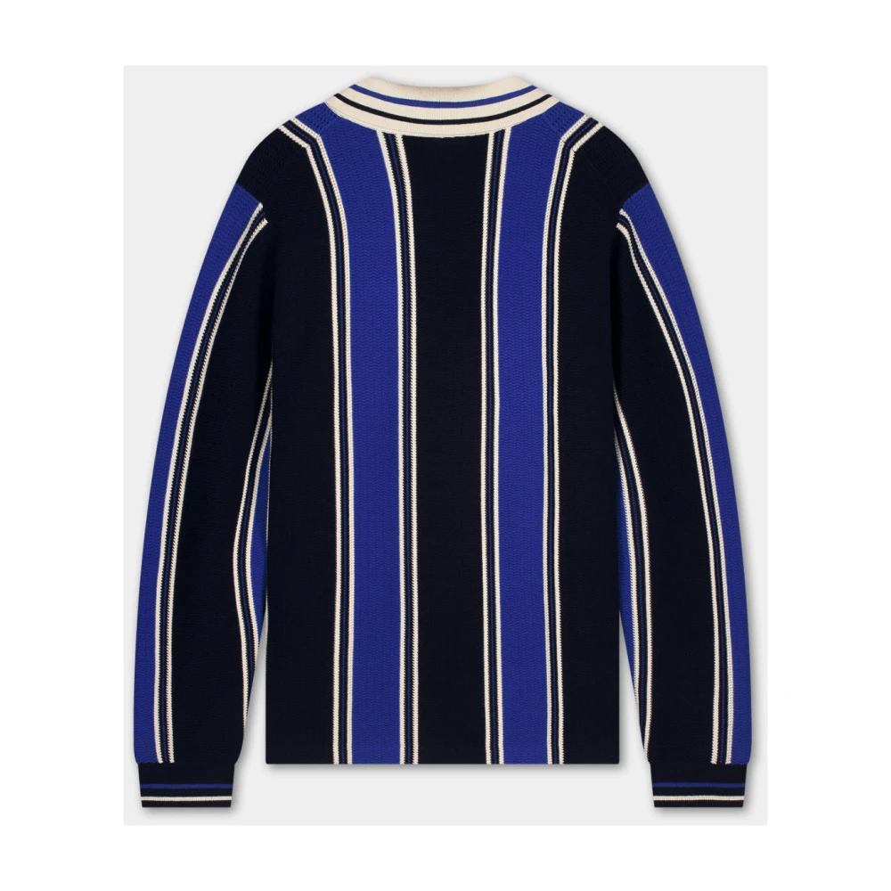 Filling Pieces Knit Football Jersey Navy Blue Heren