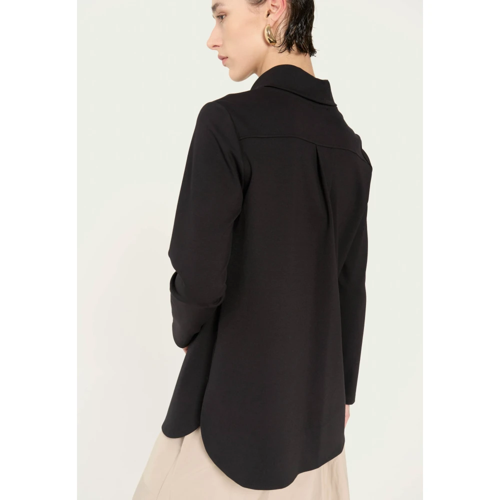 Vicario Cinque Milano Stitch T-shirt met Ring Halslijn Black Dames