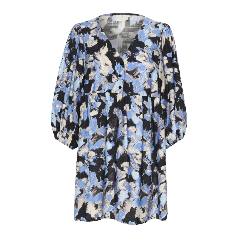 Kaffe Grafische Strepen Tuniek Jurk Blue Dames