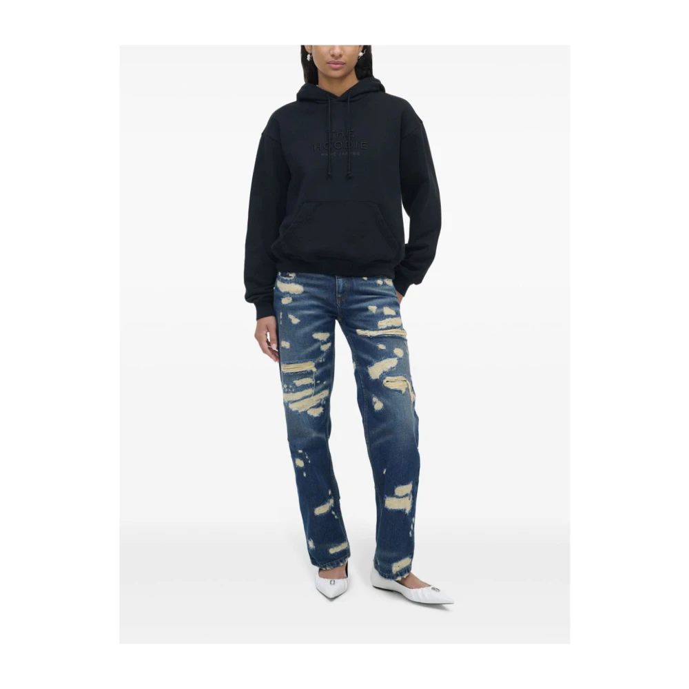 Marc Jacobs Zwarte Katoenen Hoodie met Logo Black Dames