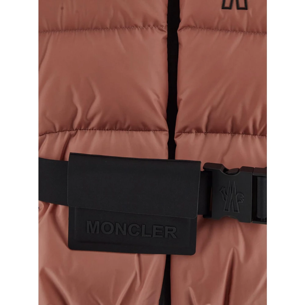 Moncler Nylon Logo Jas Pink Dames