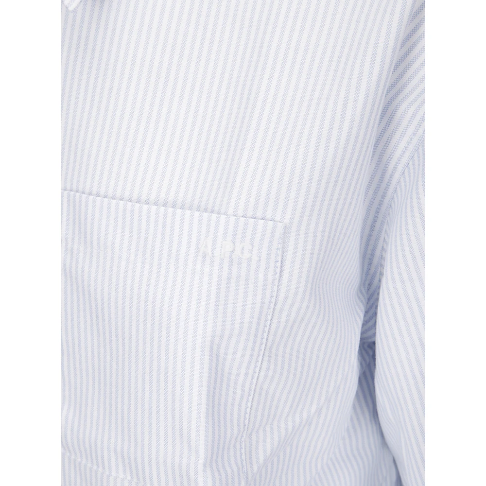 A.p.c. Logo Boyfriend Overhemd Blue Dames