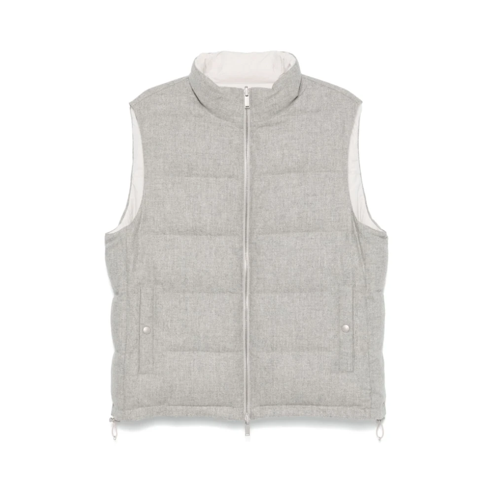 Lardini Omkeerbaar Grijs Wol-Kasjmier Gilet Gray Heren