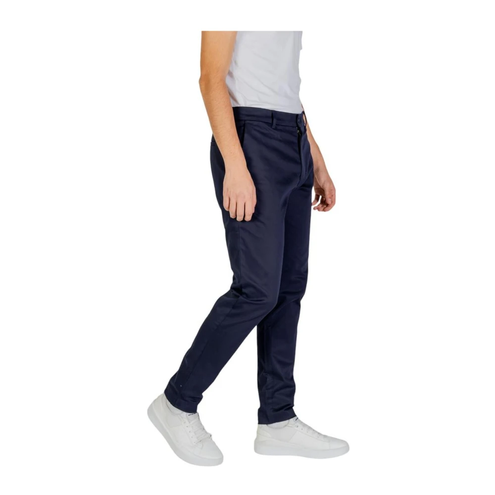 Calvin Klein Navy Twill Broek Herfst Winter Collectie Blue Heren